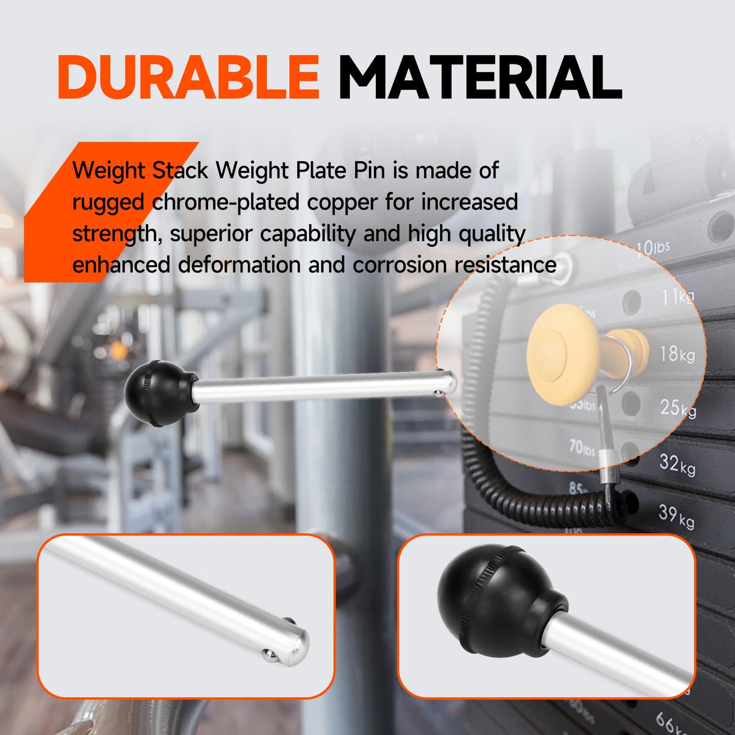 ArrogantF Weight Stack Pin Gym Pin Heavy Duty Replacement Weight Machine Pin for Fitness Universal Home Gym Exercise Machine Parts & Accessories,Pin Tensile 3/8 Diameter