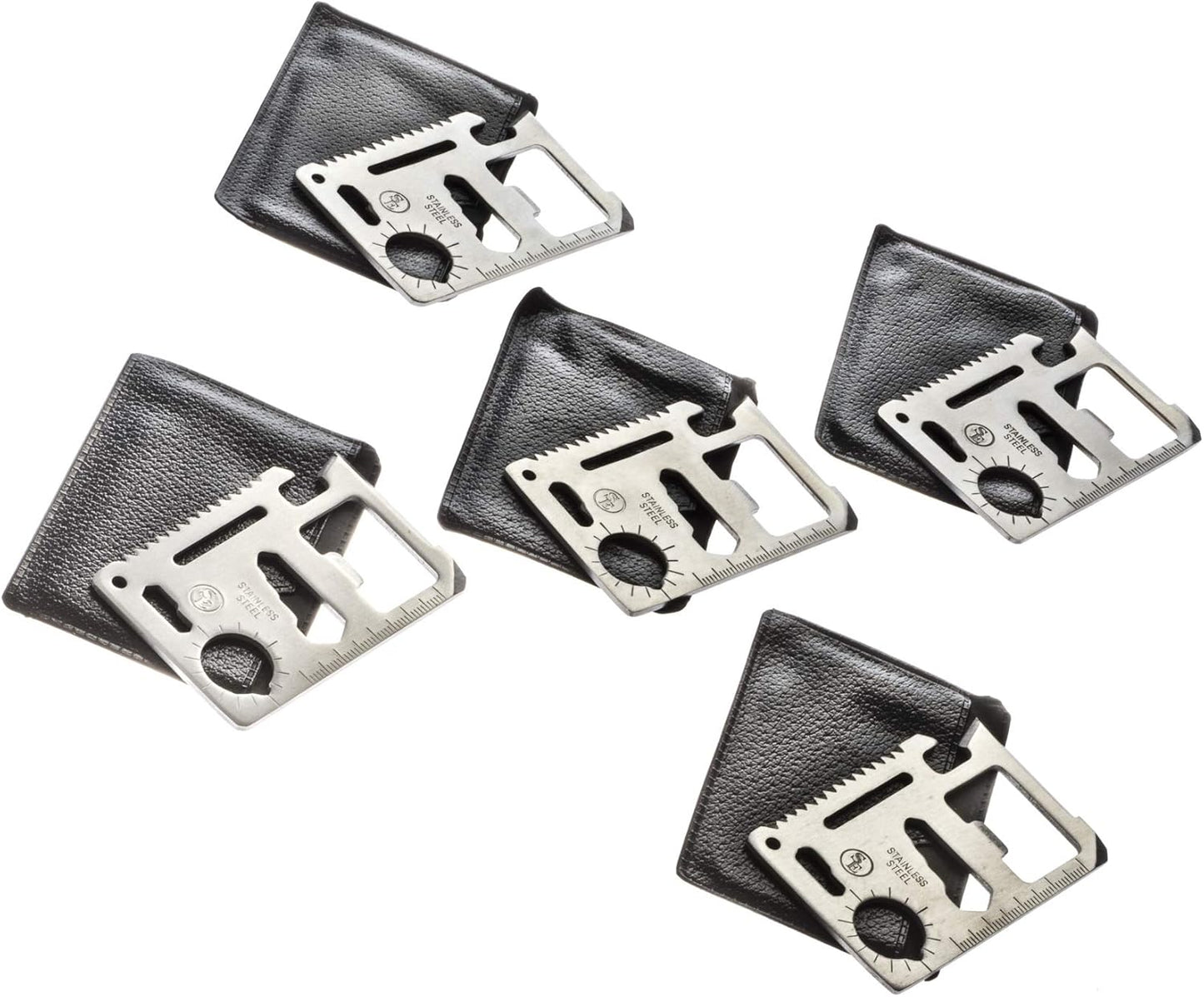 Survival Pocket Tools Set - 11-Function Stainless Steel Multi-Tool (Pack of 5) - MT908-5
