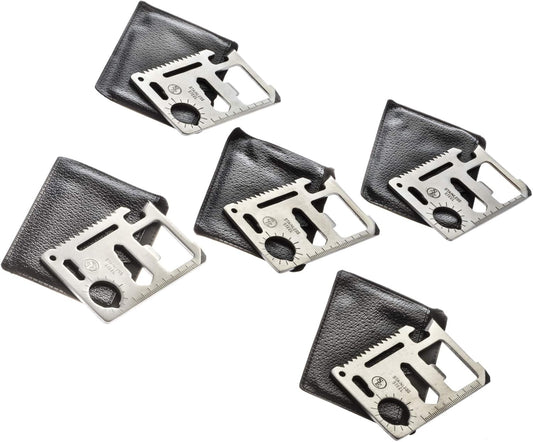 Survival Pocket Tools Set - 11-Function Stainless Steel Multi-Tool (Pack of 5) - MT908-5