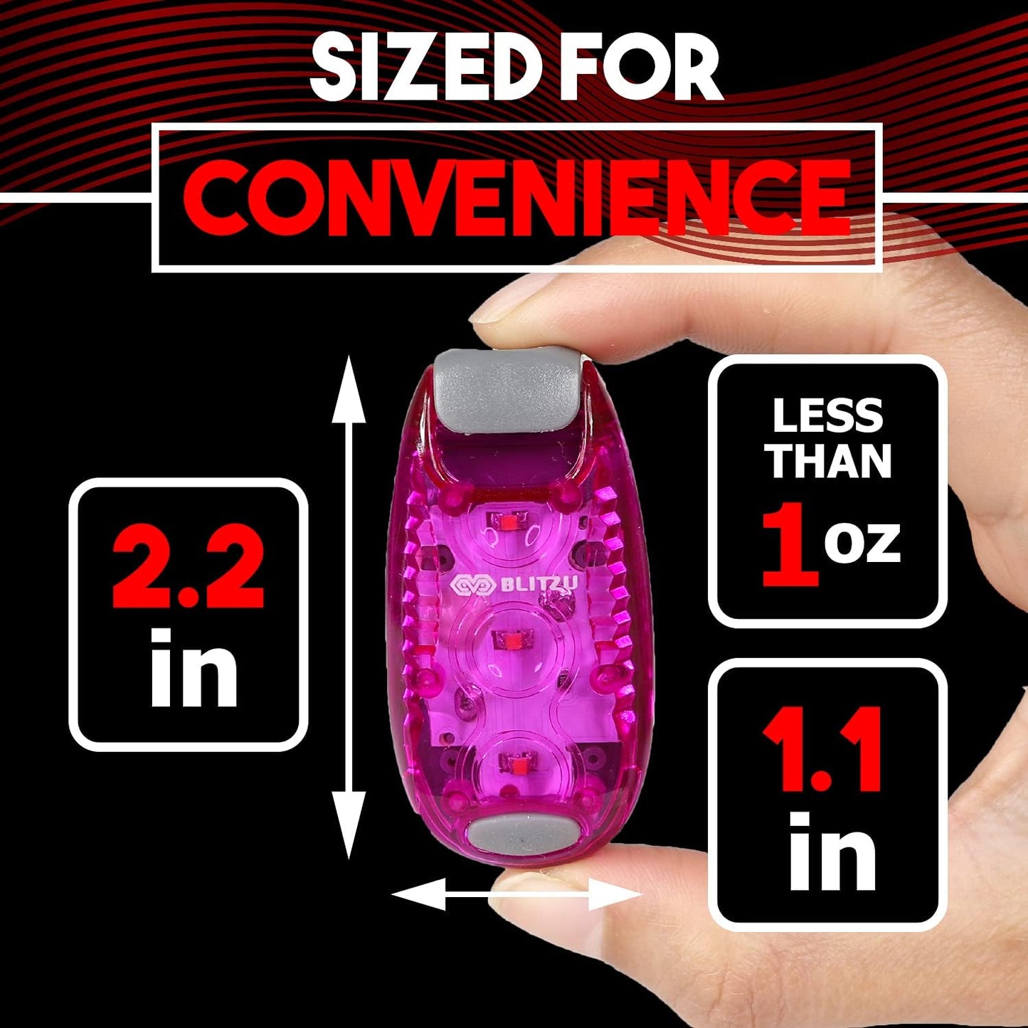 4 Pack LED Safety Light, Clip on Reflective Gear Lights for Walking at Night, Running, Jogging, High Visibility Strobe Light Accessories for Runners, Kids, Hiking, Kayak, Cycling, Camping, Boat