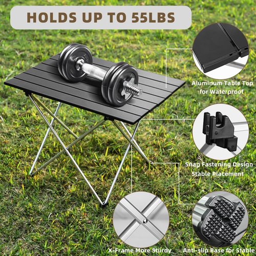 Zertylre Folding Camping Chair Set of 3,Lightweight Camp Chairs with Table,Large Lawn Chair Portable for Adults Hiking,Fishing,Beach,Picnic,Patio,Travel,Carry Bag(L)