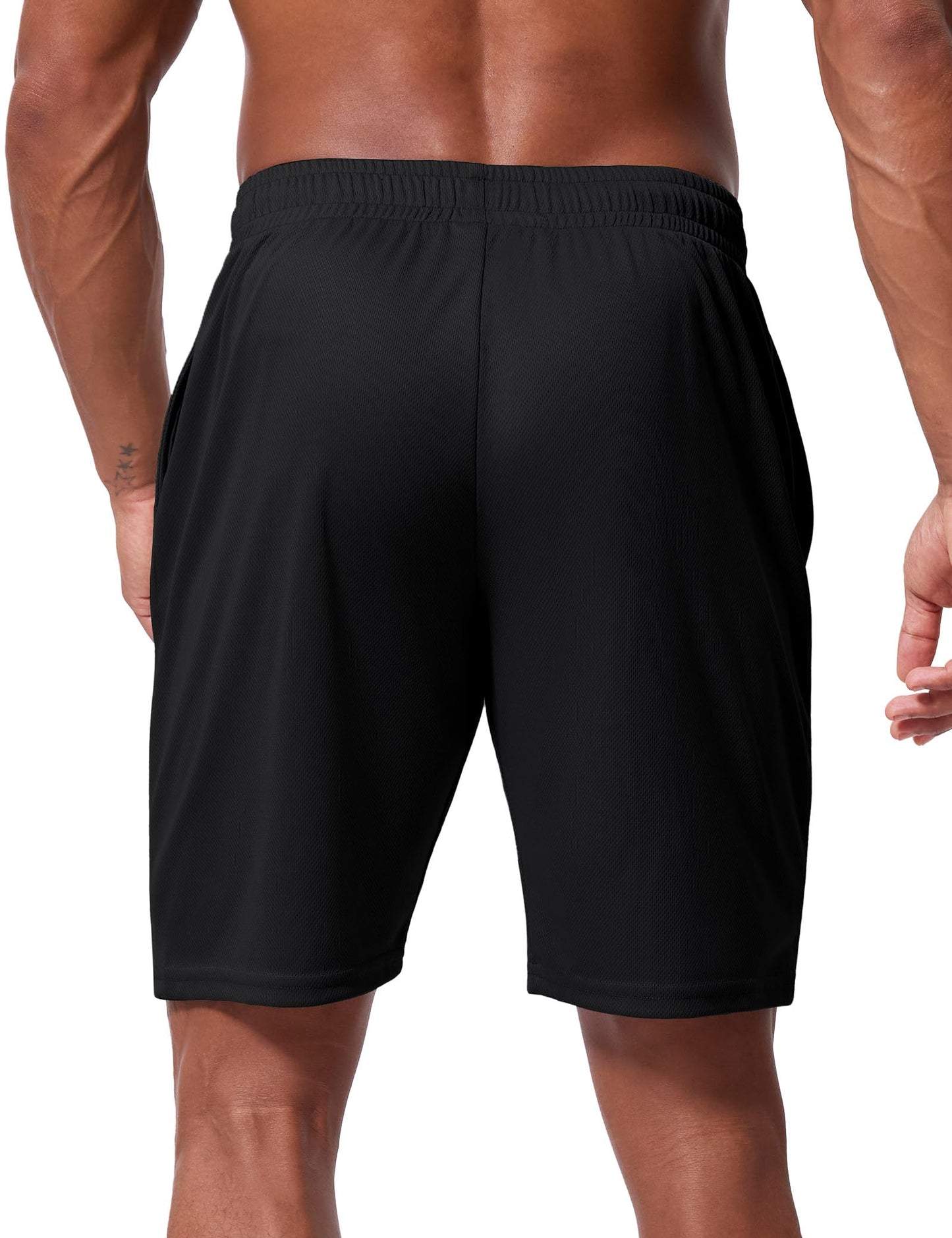 Vlynor Men's Athletic Shorts 9 Inch Inseam - Quick Dry Mesh Basketball Shorts Men, Lightweight Mens Gym Running Shorts with Pockets (Black, Small)