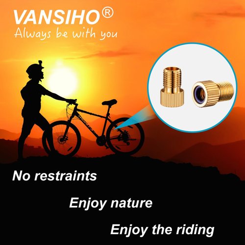 VANSIHO Aluminum Presta to Schrader Converter Car Valve Adapter Bicycle Bike Tube Pump Air Compressor Tools 5pcs (Green)