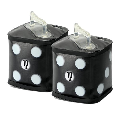 DEIRIS Travel Dumbbells, Water Filled Dumbbells Set, Fitness Exercise Dice KETTLEBELL 20 Lbs/Pair, Portable Fitness Equipment, Fun for Strength Training, Core Training