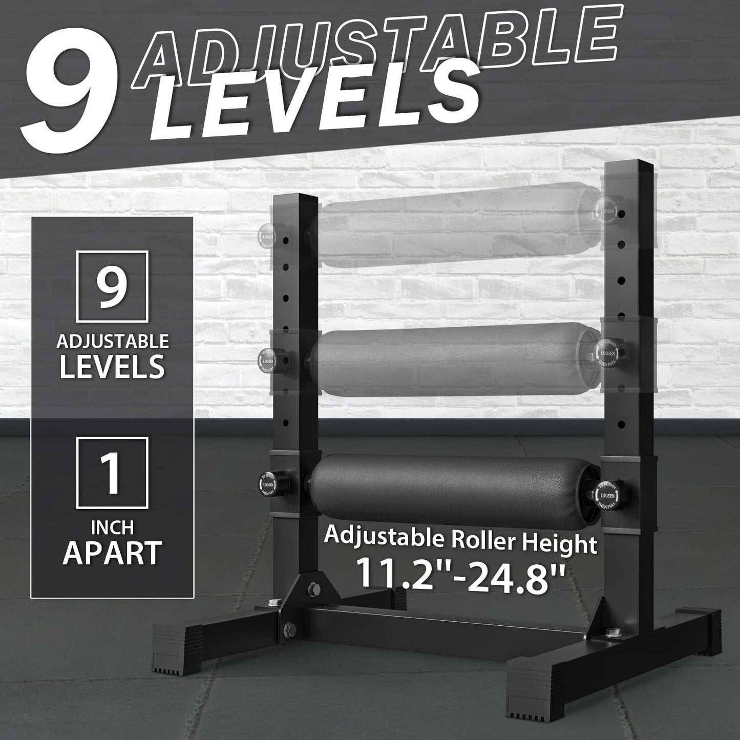 GMWD Bulgarian Split Squat Stand, One Leg Squat Roller, Single Leg Squat Stand, Lower Body Specialty Machine, Black