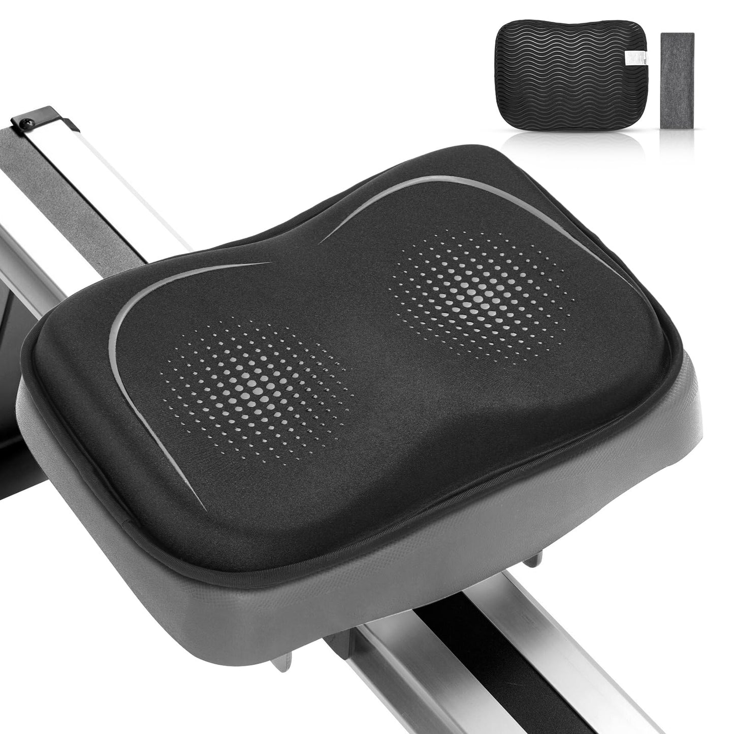 Fitense Rowing Machine Seat Cushion for The Concept 2 Rowing Machine with Extra Sports Headband, Memory Foam Row Machine Pad-Compatible with Concept 2 Rower, Recumbent Stationary Bike, Watter Rower