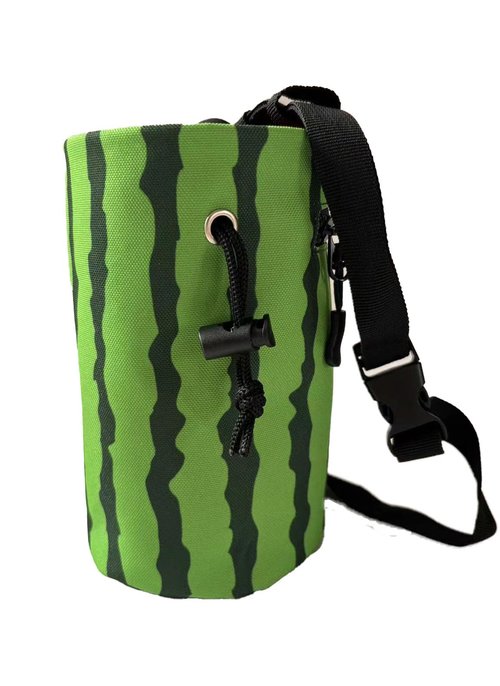 Chalk Bag for Rock Climbing - Bouldering Chalk Bucket with Quick-Clip Belt, Zipper Pocket and Brush Holder (Watermelon) (Watermelon)