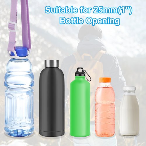 PATIKIL 2.5CM Water Bottle Lanyard, 10 Pcs Adjustable Holder Shoulder Strap with White Ring Buckle Carrier Clips for Hiking Walking Outdoor, Grey
