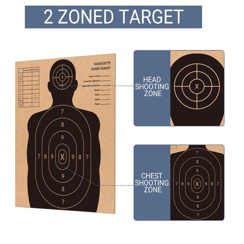 suituts 25 Pack Cardboard Target for Shooting 13" x 16" Silhouette Shooting Targets, Torso Paper Targets for Indoor Outdoor Range