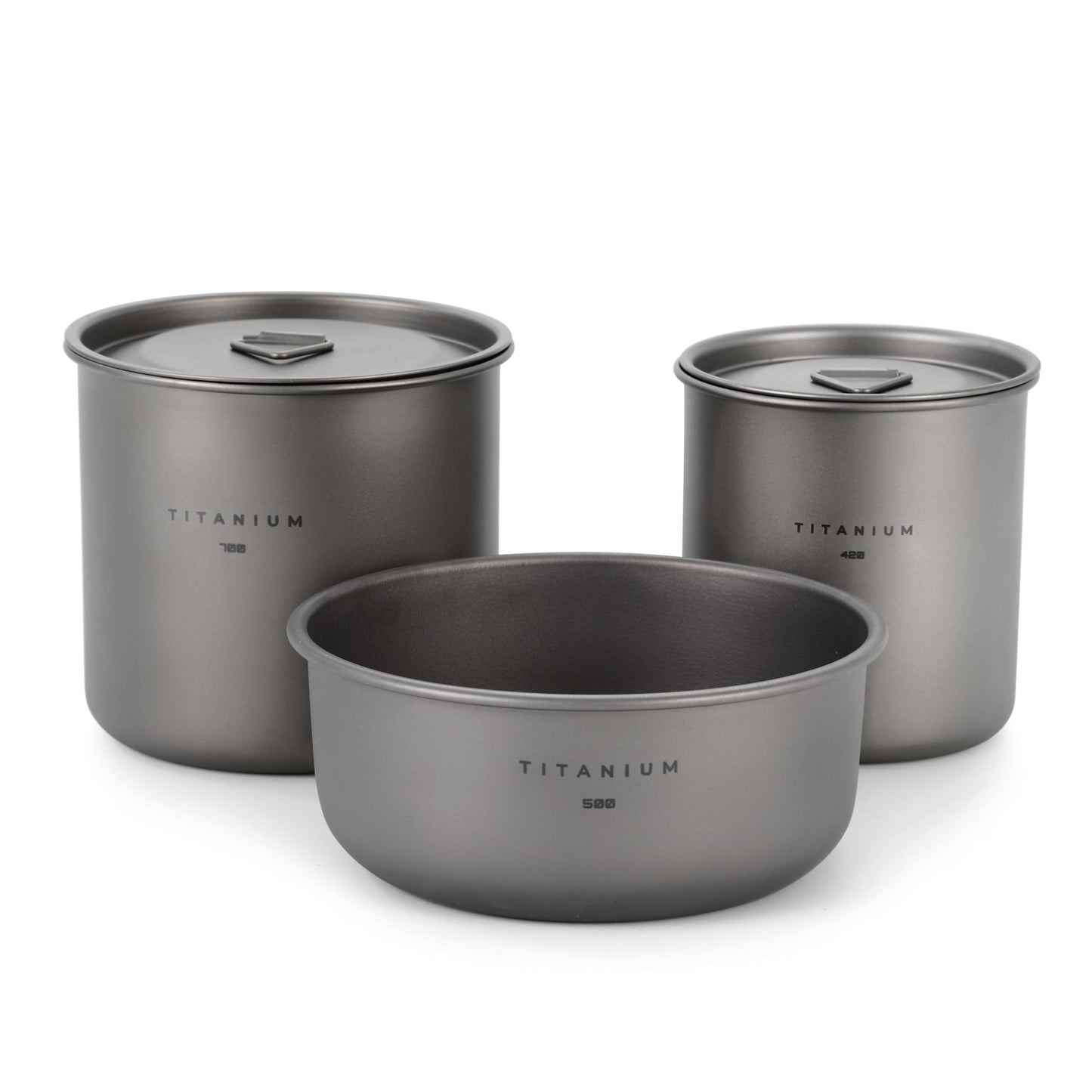 ArctikFox TITANIUM Cup 14 fl oz (420ml) w/Lid and handles - Ultralight Camping Pot, Portable Drinkware, Travel Coffee Mug