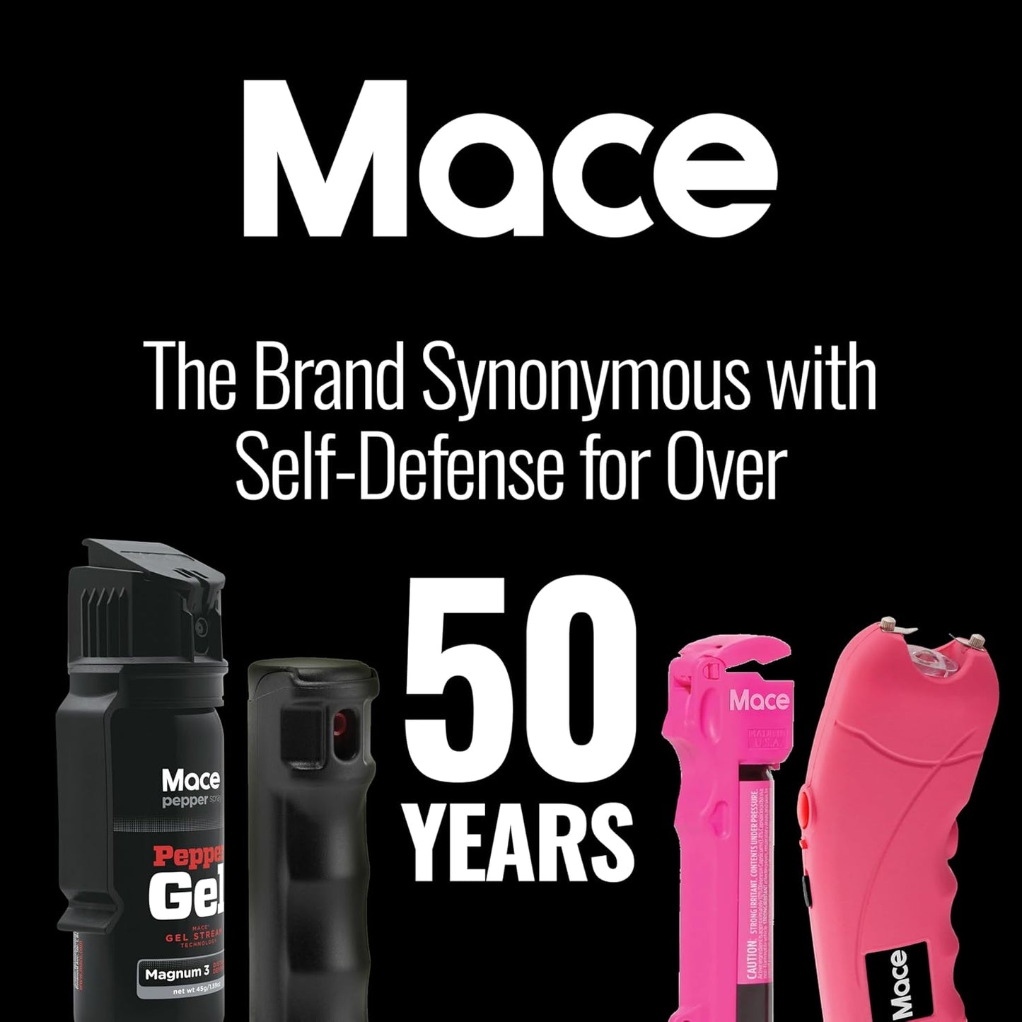 Rechargeable Mace Stun Gun for Self Defense - High Voltage with Bright LED Light