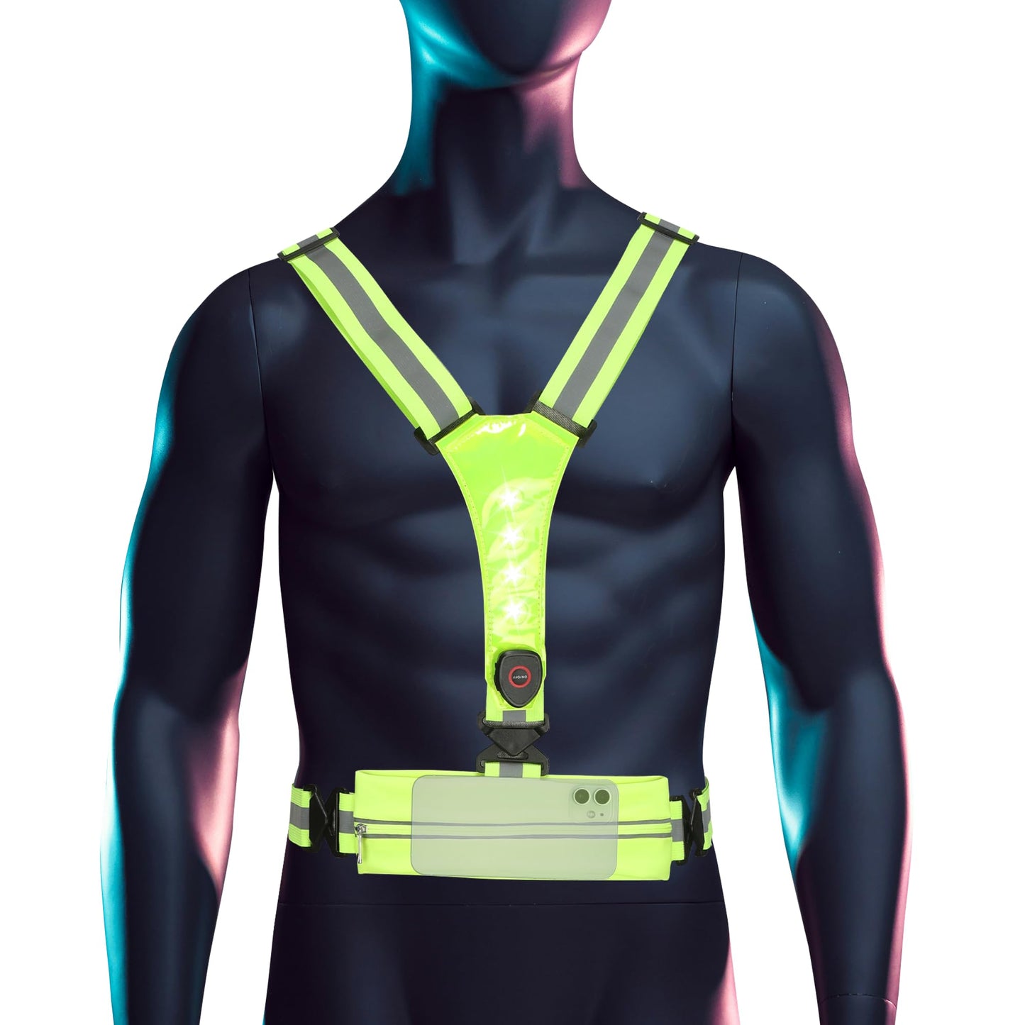 FAWAYSHAAN Reflective Running Vest, Lighted Walking Vest with Pocket, USB C Rechargeable, Reflective Gear for Walking, Biking at Night, High Visibility Gear for Women, Men