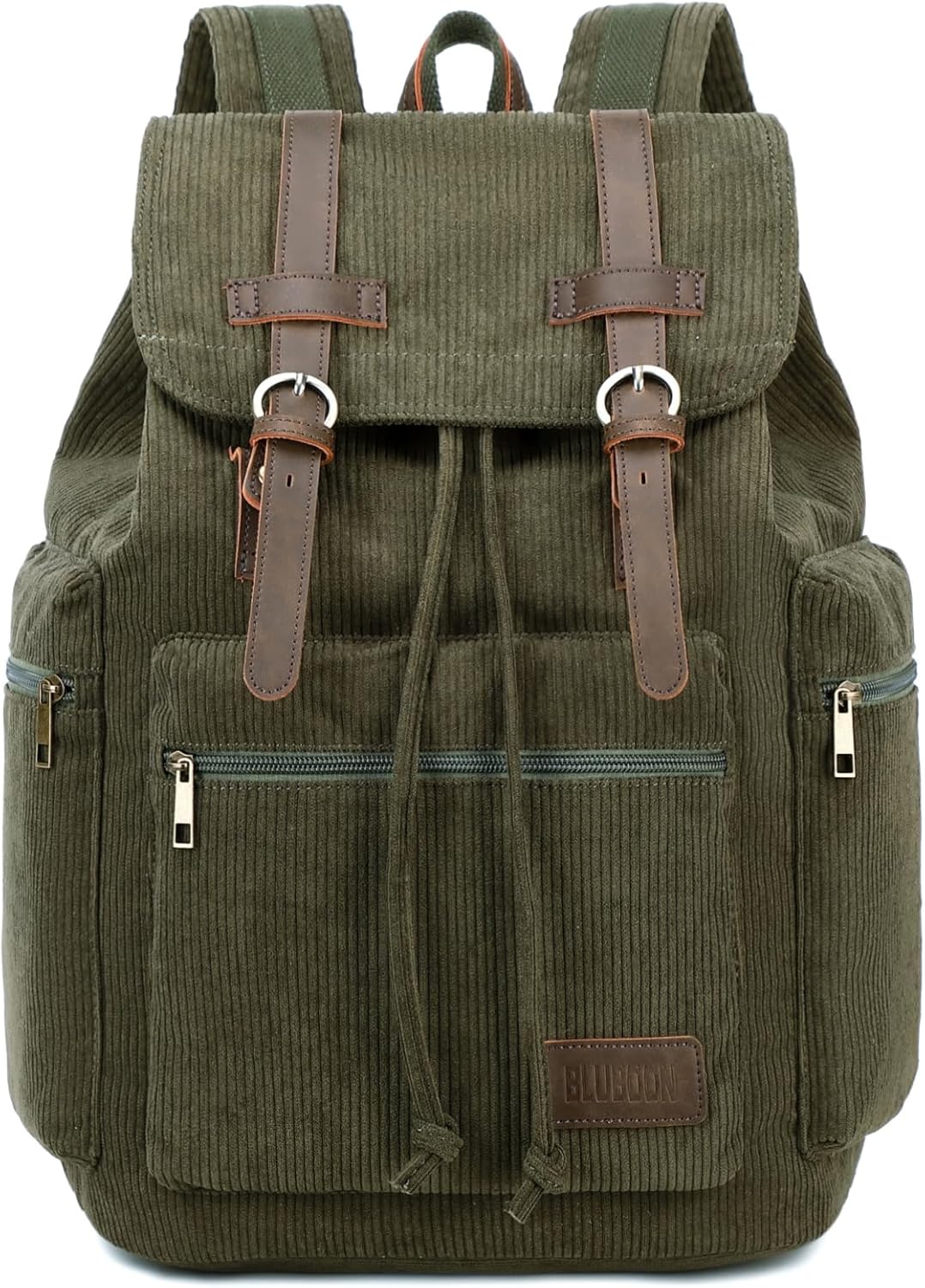 Vintage Leather Trim Backpack for Men & Women | Casual Travel Rucksack for Laptops