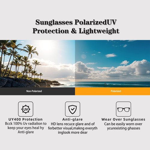 WGKVP Polarized Sunglasses, Lightweight & Impact-Resistant glasses, UV400 Protection glasses for men and women (Glossy Black Red)