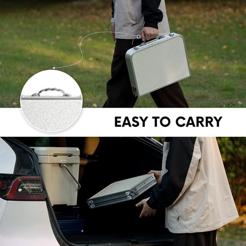 Byliable Small Folding Table 2FT Lightweight Portable Aluminum Camping Table for Picnic and Camping Mini Foldable with Adjustable Extended Height,Silver