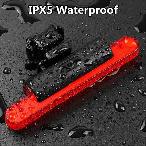 Bike Tail Light, WASAGA Bicycle Rear Light Sport LED USB Rechargeable Red High Intensity Waterproof 4 Light Modes Backpack Strobe Bike Back Light