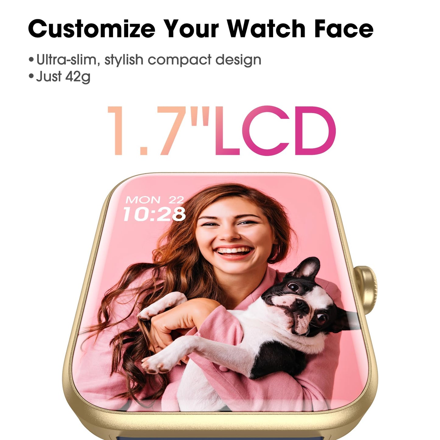 Imzuc Smart Watch for Women Men, Fitness Tracker Watch with Heart Rate Monitor, Sleep, 5ATM Waterproof Smartwatch Sports Watch Compatible with Android iOS Phones Step Calories Counter