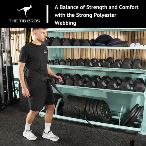 Tib Bros Premium Sled Strap- 8ft Long Belt for Backwards Sled Dragging, ATG Workouts