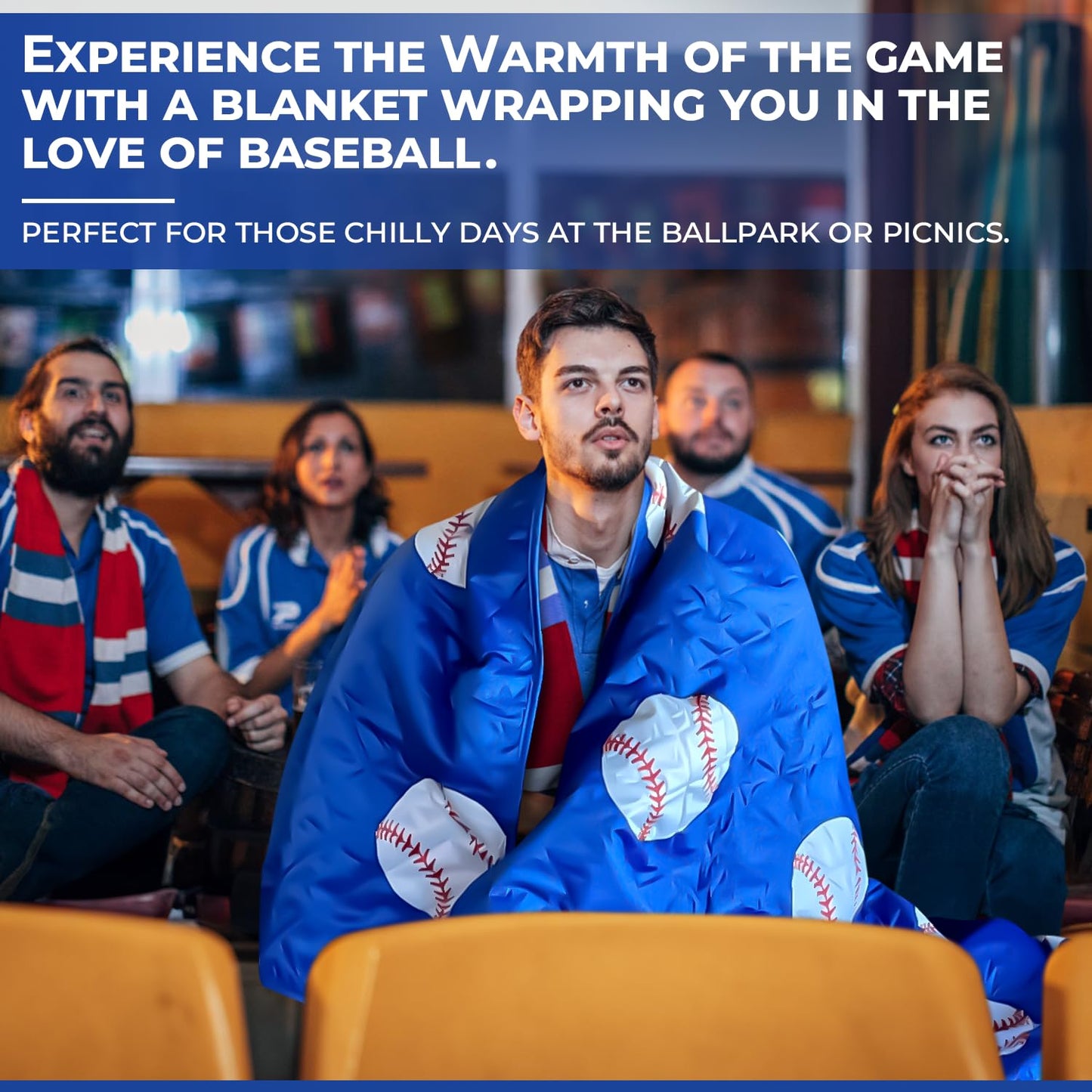 Isabel Steve Outdoor Waterproof Stadium Blanket for Sporting Events, Camping, Picnic Blankets, Beach, Warm Fleece, Emergency Blanket, Baseball, Sports Mom Must Haves, Gifts for Boys and Girls