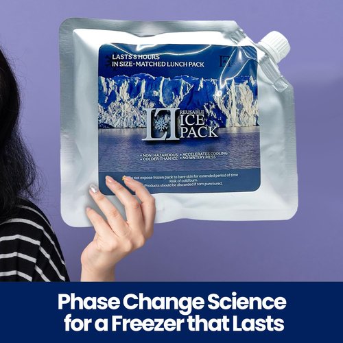 LL Home & Decor • Reusable Ice Packs for Coolers – Long‑Lasting Gel Packs, Heavy‑Duty & Slim for Lunch Bags, Camping, 5‑Pack
