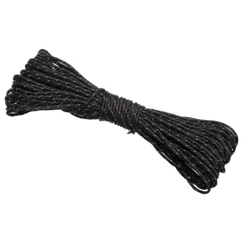 PATIKIL 65 Feet Reflective Guyline Camping Paracord, 3mm Tent Cord Guyline Rope Nylon Paracord Rope for Camping Tent Tarp Hiking Black (20M)