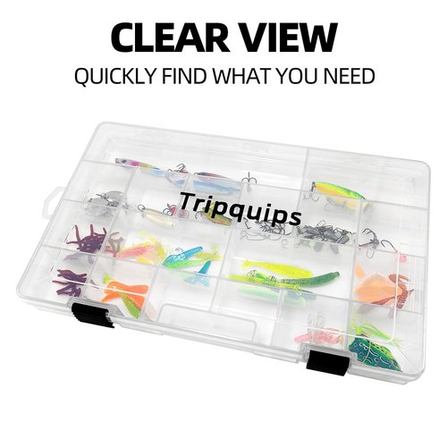 Tripquips 3600 Tackle Trays, Plastic Storage Organizer Box with Removable Dividers - Tackle Boxes - Fishing Tackle Storage - 3700 Tackle Trays - 2 Packs/4 Packs Box Organizer-3600 4 Packs