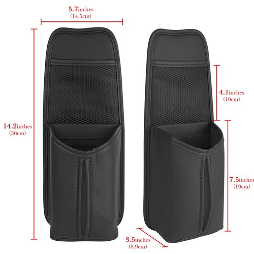 Linkidea Car Seat Side Water Bottle Organizer Compatible with Yeti Rambler Bottle 26oz/36oz, Hydro Flask 32oz/40oz, Vehicle Seat Side Storage Hanging Bag for Large Waterbottle Holder