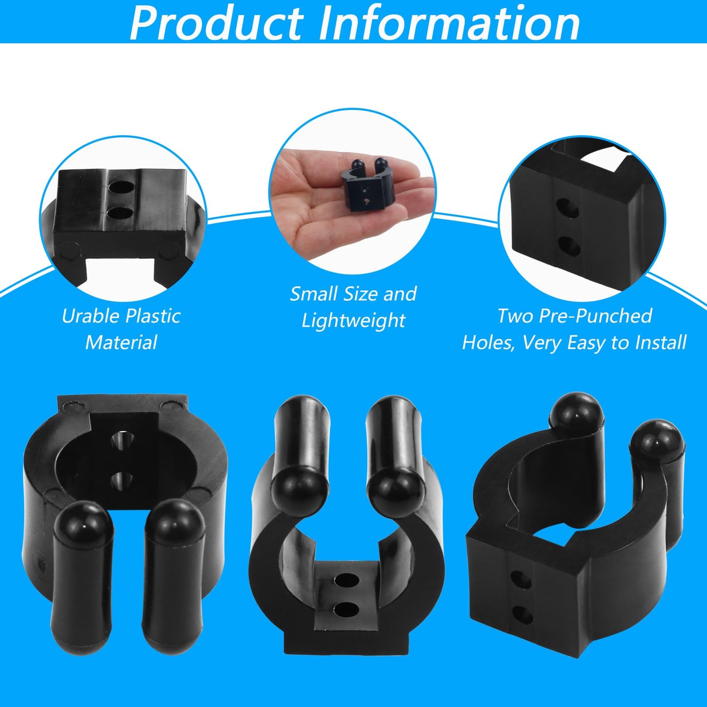 40 PCS Fishing Rod Clips, Wall Mounted Fishing Rod Holders, Billiards Snooker Cue Locating Clip Holder, for Fishing-Rods Billiards Cues Storage Rack