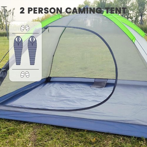 Camping Tent 2 Person Waterproof Portable Instant Tent with 1-Minute Setup Lightweight Tent for Camping Beach Outdoor Travel Backyard Green