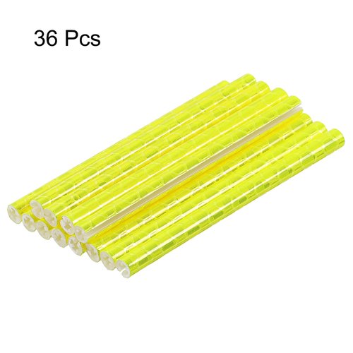 HARFINGTON 36pcs Bike Reflective Spoke Skins 0.2" Plastic Bicycle Spoke Reflectors Spoke Covers Trim Wrap Wheel 360°Visibility for Road Mountain Bike Motorcycles Decoration, Yellow