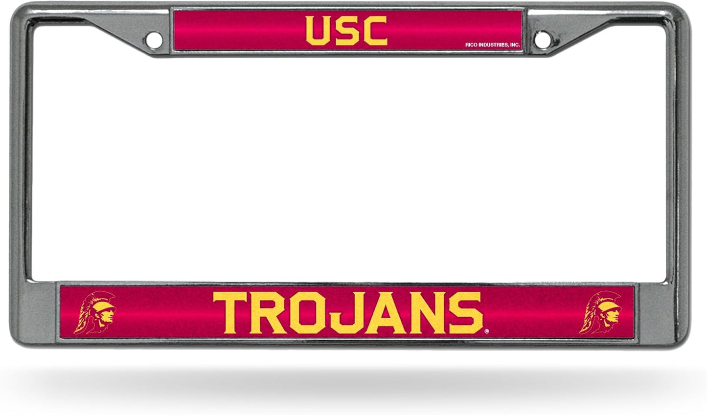 Rico Industries NCAA 12" x 6" Silver Bling Chrome Car/Truck/SUV Auto Accessory