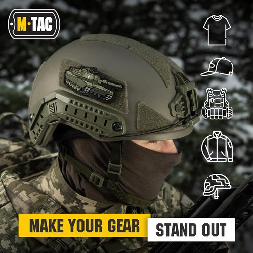 M-Tac Morale Unique Patches - PVC Patches for Vest, Backpacks, Hats - Tactical Military UA USA American Symbols Patch with Hook Fastener Backing (Abrams Olive)