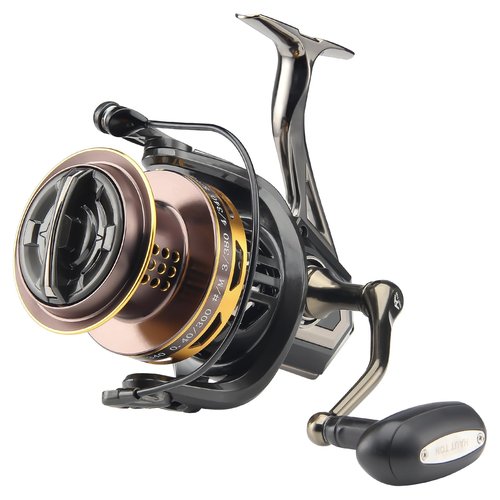 Big Game Surf Spinning Fishing Reel 8000/12000,20KG Drag Power Backlash-Free Bearings,Metal Reel Seat,Zinc Alloy Gear for Saltwater Inshore and Offshore Fishing (HT-surfBG-8000)