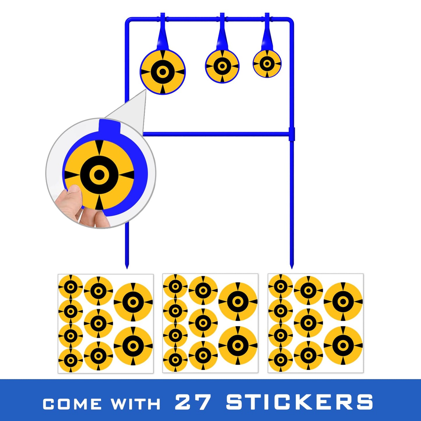 Atflbox 3/8'' Thick Heavy Metal Spinner Target, High Caliber Spinner Auto Reset Steel Target for Centerfire Handguns Up to .44 Magnum Outdoor Target Shooting