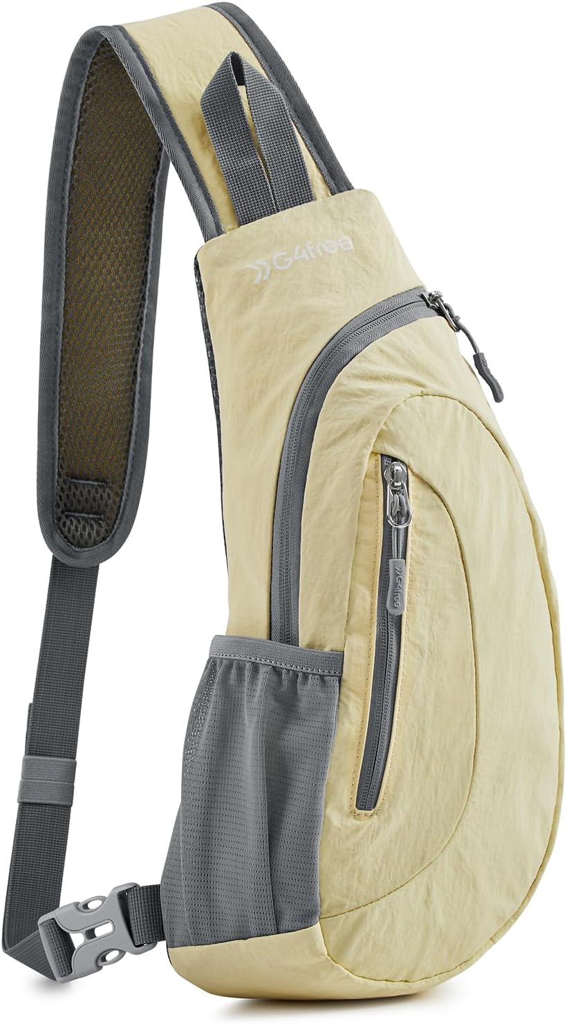 G4Free Sling Bag for Men Women, Small Crossbody Backpack Lightweight Chest Shoulder Bags for Travel, Outdoor and Sports (Black)