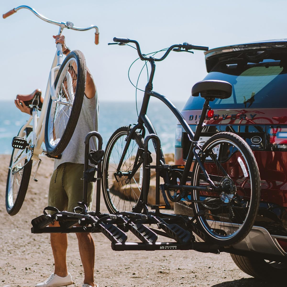 Hollywood Racks Destination 4 Hitch Bike Rack, Lightweight, Black - Platform Style Bike Rack for Car Carries up to 4 Bikes for Safe, Secure Transport - Fits Most Bike Styles, Sizes and Models