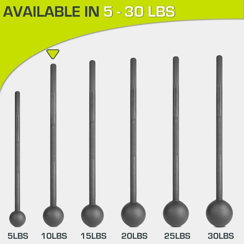 ProsourceFit Steel Macebell, Heavy Duty Steel Mace, Workout Mace with Non-Slip Grip for Gada, Strength and Core Training
