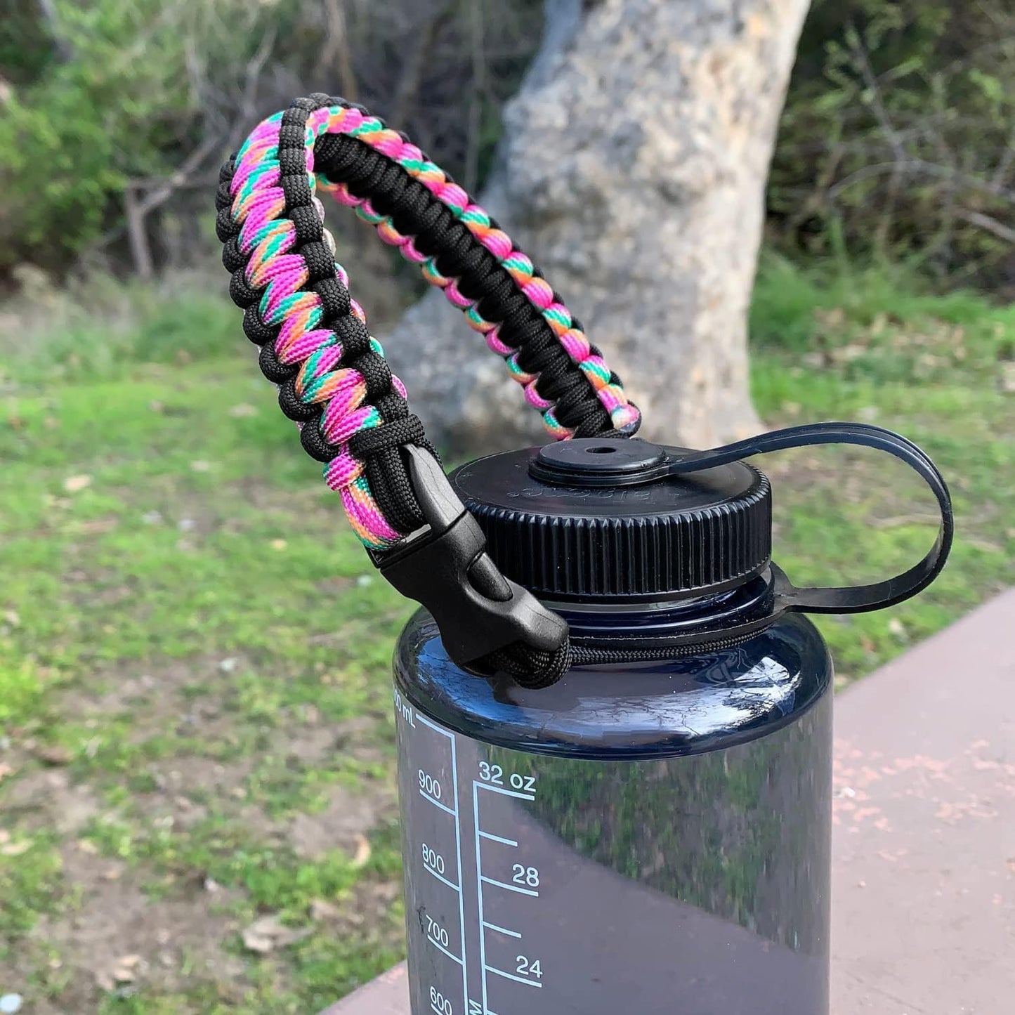 Gearproz Hydrocord Handle for Nalgene Water Bottles, Fits Wide Mouth Water Bottles, Durable Carrier, Secure Accessories, Compatible with 32oz, 36oz, 48oz Water Bottle (Yellow)