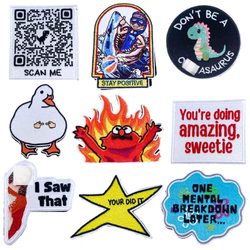 YJ PREMIUMS 9PC Funny Morale Patch, Tactical Military Army Airsoft Patches Bundle Set for Hat Backpacks Gear Embroidered Offensive Cool Molle Novelty I Saw That Shy Duck Stay Positive Gifts