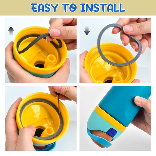 Sankoly 4 Pack Rubber Seal Replacement Compatible with Owala FreeSip Water Bottle Top Lid Gasket Water Bottle Replacement Lid Accessories Compatible with Owala FreeSip Water Bottle 24/32oz