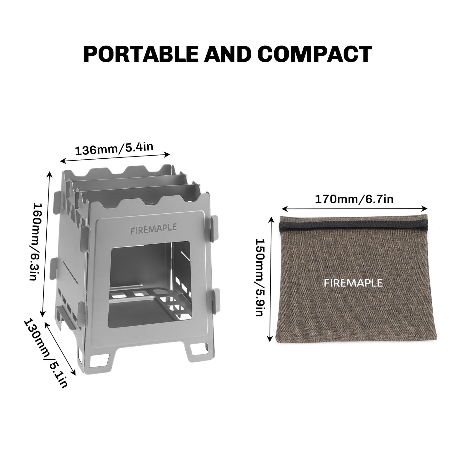 Fire-Maple Fortress Titanium Wood Stove - Ultra-Lightweight, Compact & Multi-Use Stove for Camping, Hiking & Backpacking