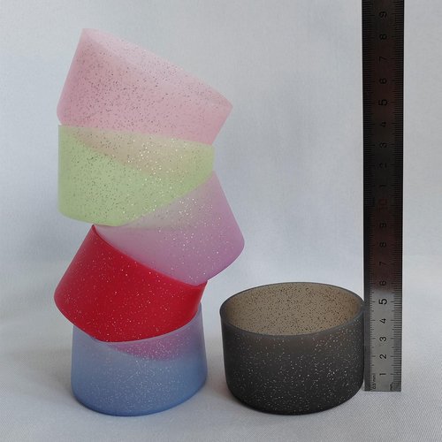 IOXXL 6Pcs Glitter Silicone Cup Boots for Water Bottle Fits Stanley/Owala/Hydro Flask/Simple Modern/Yeti, 2.8-3.1in Width Bottom Protector Cover Sleeve (6 Colors)