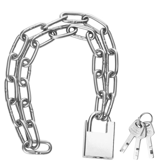 2pcs Bike Chain Lock, Security Chain Lock, Premium Case-Hardened Safety Chain Bicycle Chain Lock for Bike Motorcycle Generator Gate Outdoor Furniture, Cannot Be Cut with Bolt Cutters & Hand Tool