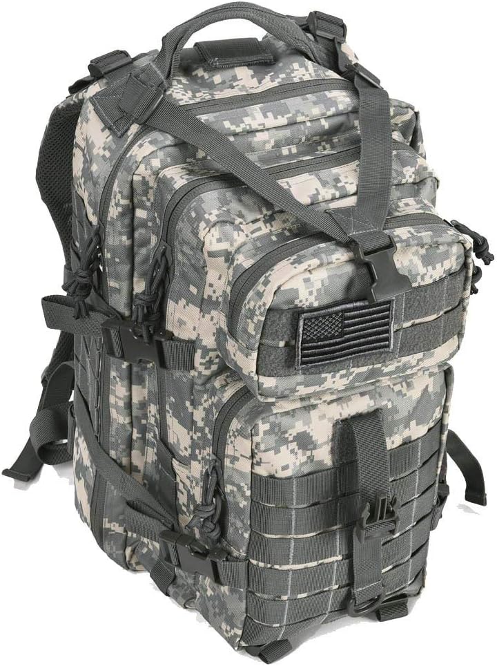 REEBOW GEAR Military Tactical Backpack for Men Large 34L Army 3 Day Assault Pack Molle Bag Backpacks (34L, Black)