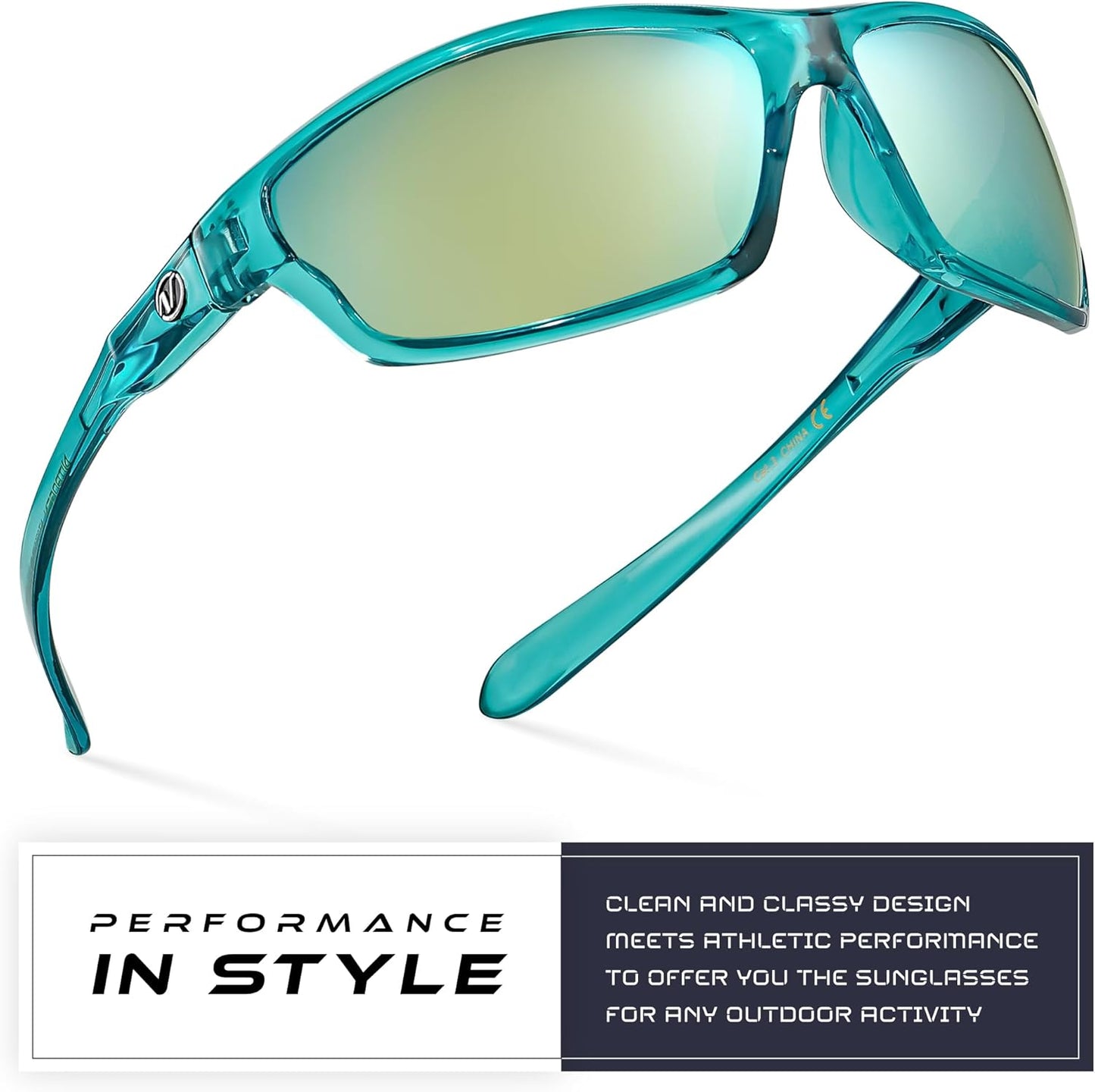 Nitrogen Polarized Wrap Around Sport Sunglasses for Men Women UV400 Driving Fishing Running Sun Glasses