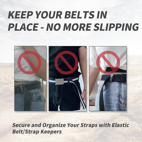 YAFIYGI 10Pack Elastic Belt Keepers Strap Organizers Backpack Strap Holder Retainer Band for 1.5" Wide Belts or Straps Nylon Loop Keepers Clip Tankard Holder