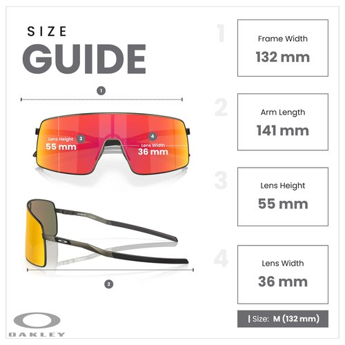 OAKLEY Sutro TI OO6013 601302 36MM Satin Carbon/Prizm Ruby Shield Sunglasses for Men+ Bundle Accessory Leash Kit, Microfiber Pouch
