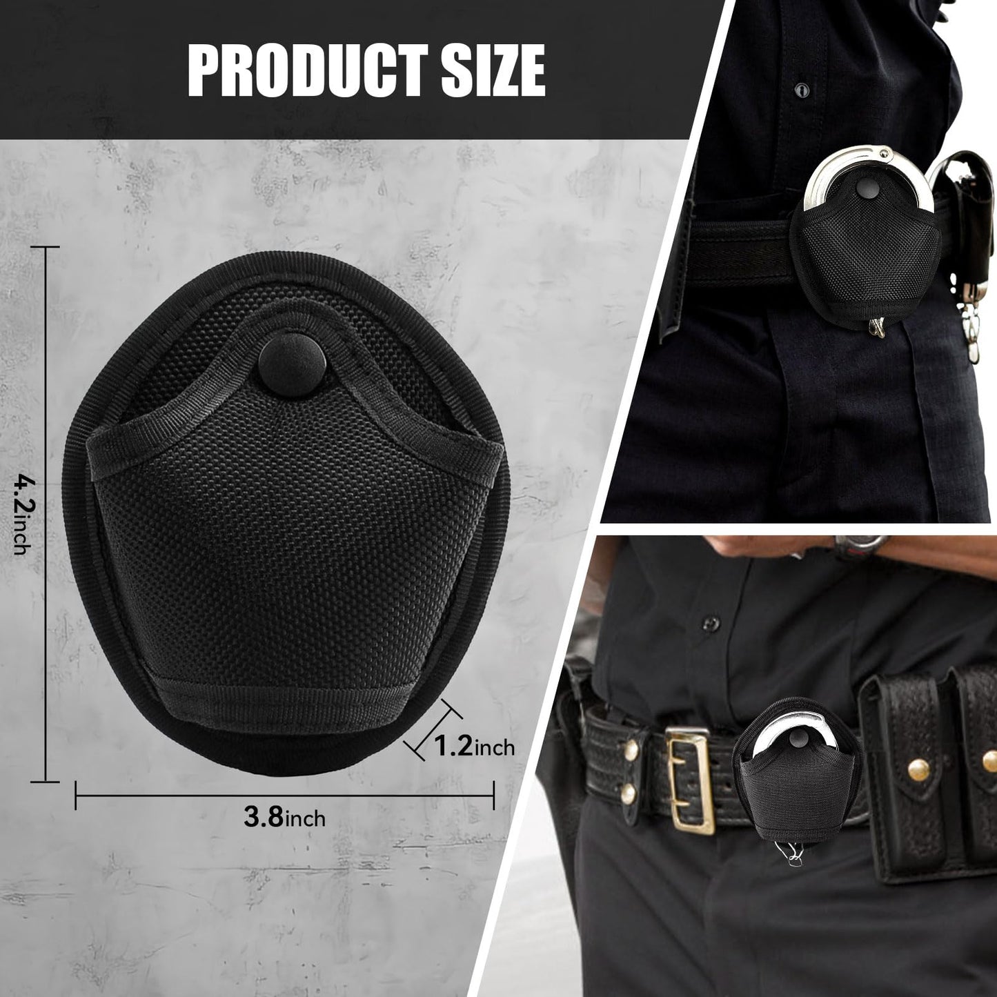 Handcuff Holder Case Open Top Handcuff Holder Holster Law Enforcement Military Standard Handcuff Pouch for Duty Belt Loop Police with Trusted Gear Handcuff Holster Black Handcuff Case