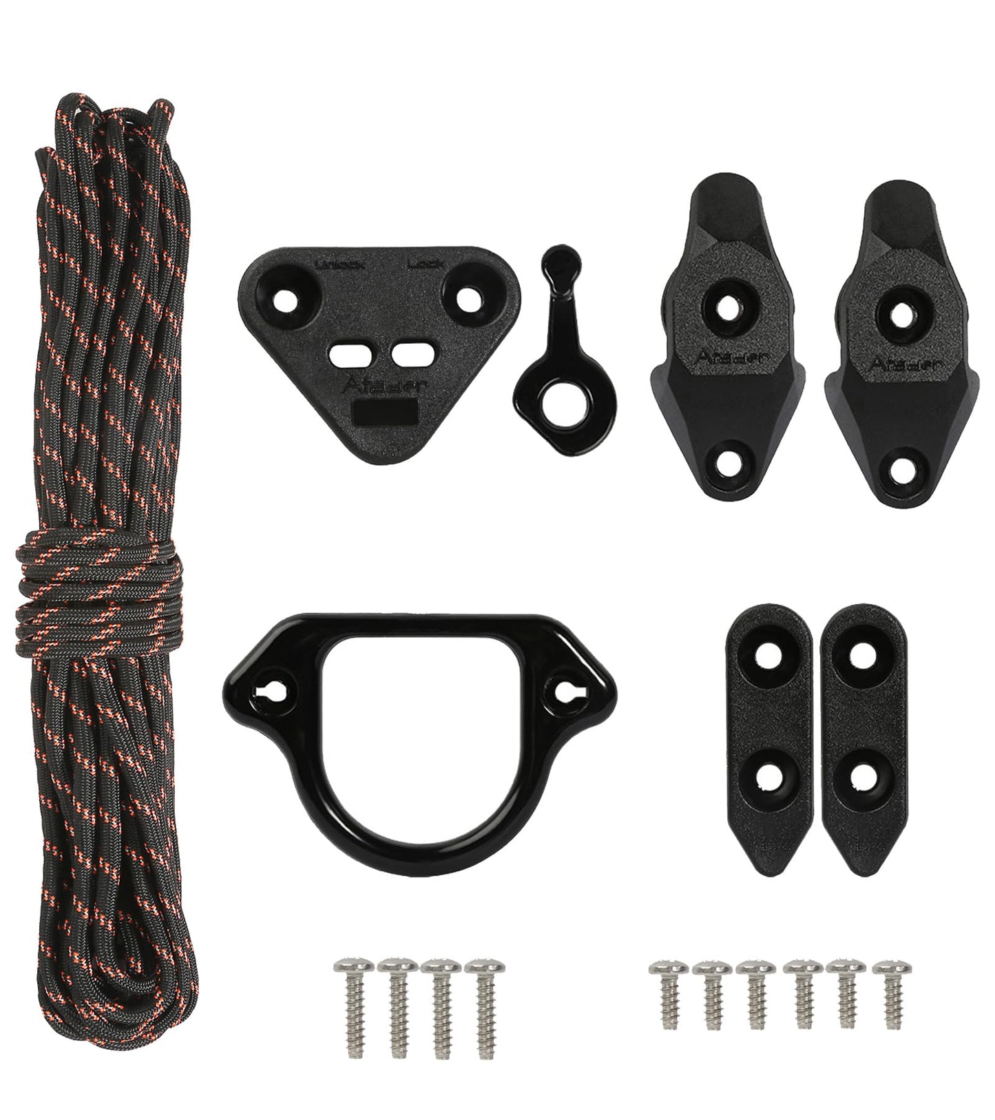 Atader Kayak Anchor Trolley Kit, Standard Anchor Trolley System for Kayak Canoe, Suitable for Freshwater and Saltwater Use, with Stainless Steel Screws