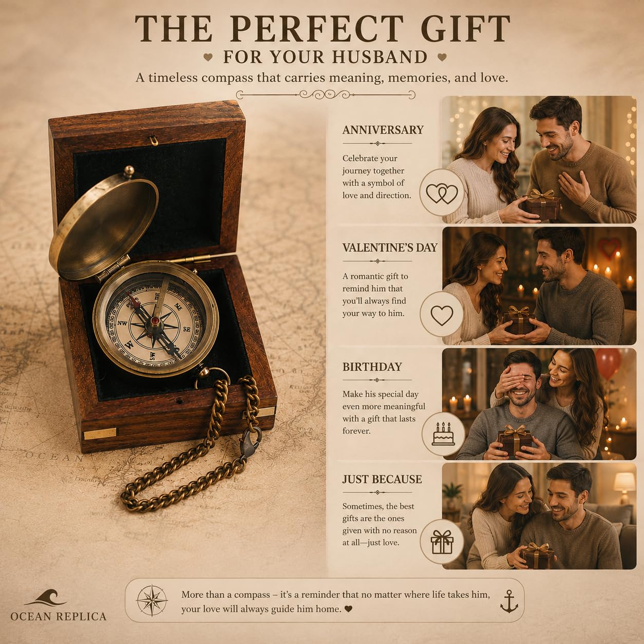 to My Husband I Loved You, Camping Compass Engraved with Gift Compass - Always Have Always Will.